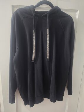 torrid Black Hooded Sweater with Sparkle Drawcords